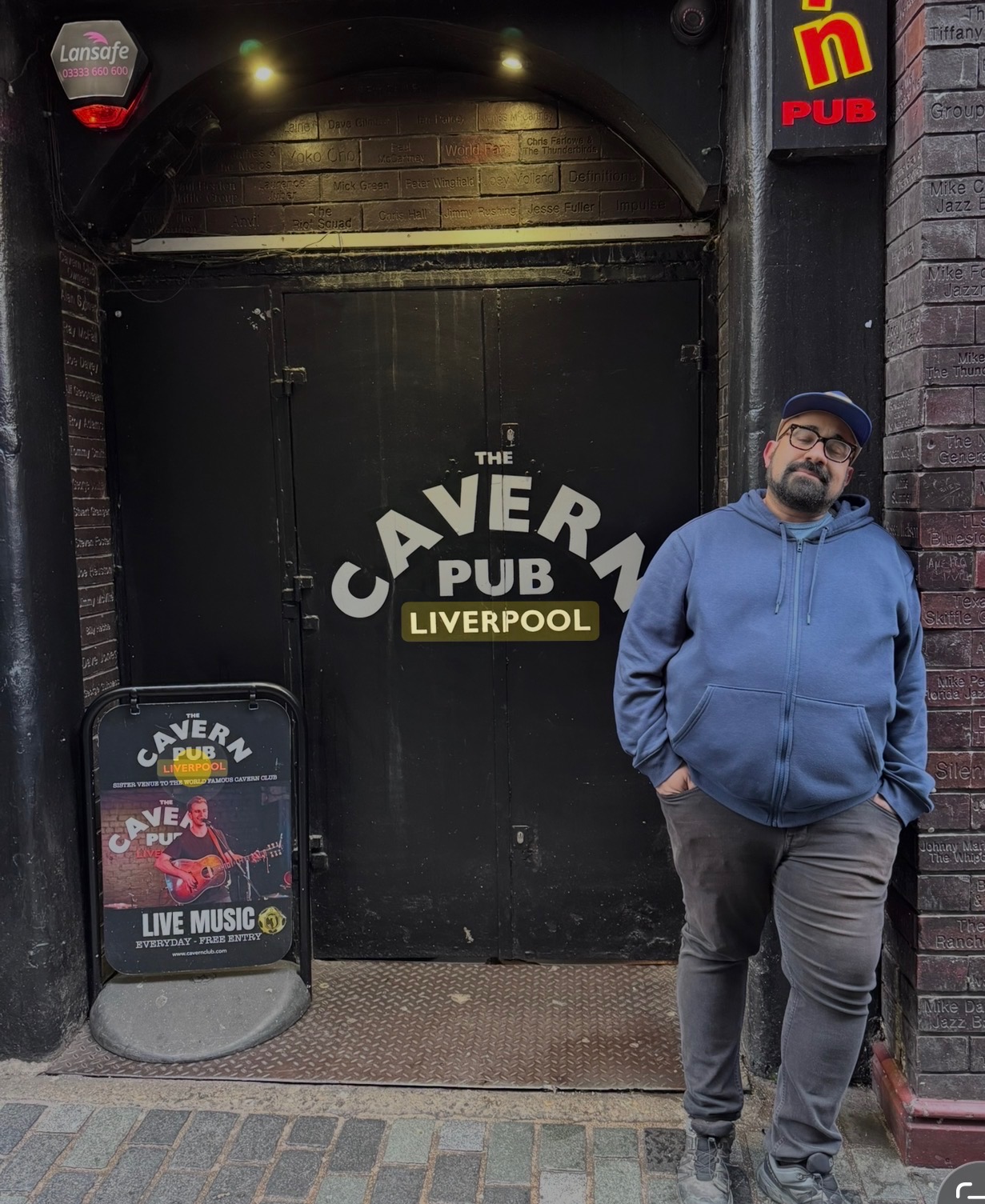 Joshua standing outside The Cavern Pub in Liverpool